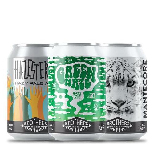 image of Brothers Beer Mixed 6 Hazy 330ml Can 6 Pack