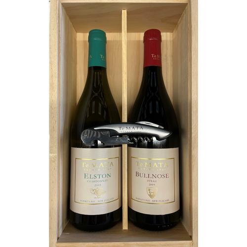 image of Te Mata Estate Hawkes Bay Elston Chardonnay & Bullnose Gift Pack with Wine Knife
