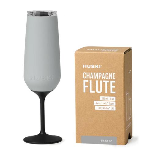 image of Huski Stone Grey Champagne Flute Stemware 