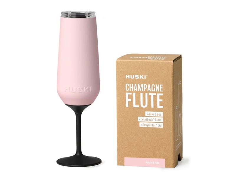 product image for Huski Stone Powder Pink Champagne Flute Stemware 