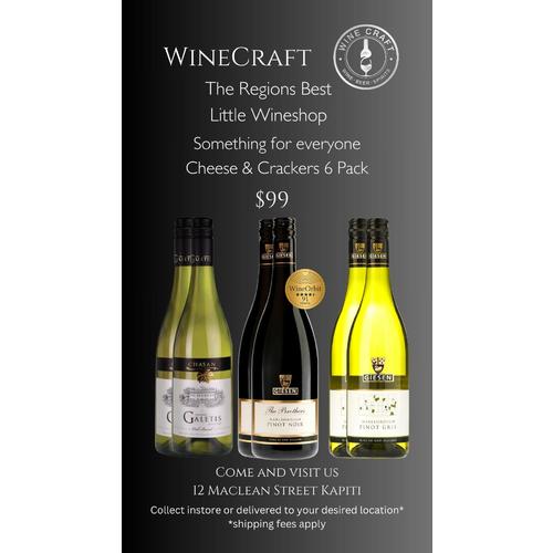 image of Something for everyone cheese & crackers mixed 6 pack wine
